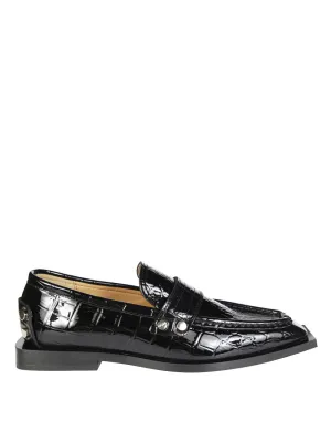 Studs Square Toe Loafer Stylish Leather Shoes
