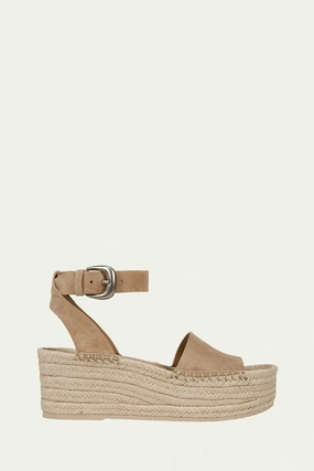 Classic Look Chunk Heel Women's Belisa Suede Platform Espadrilles In Dune
