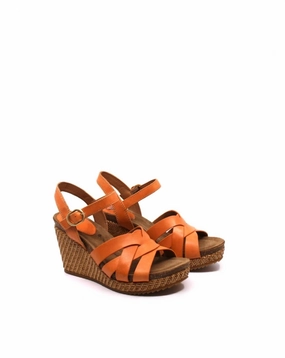 Natural Style Women's Carlana Wedge Sandal In Sunset Orange