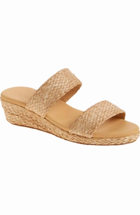 Strap Lock Women's Farra Platform Wedge In Toast Raffia