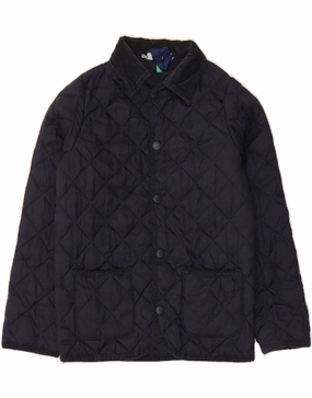 BENETTON Boys Quilted Jacket 8-9 Years Large Navy Blue Polyamide Advantage