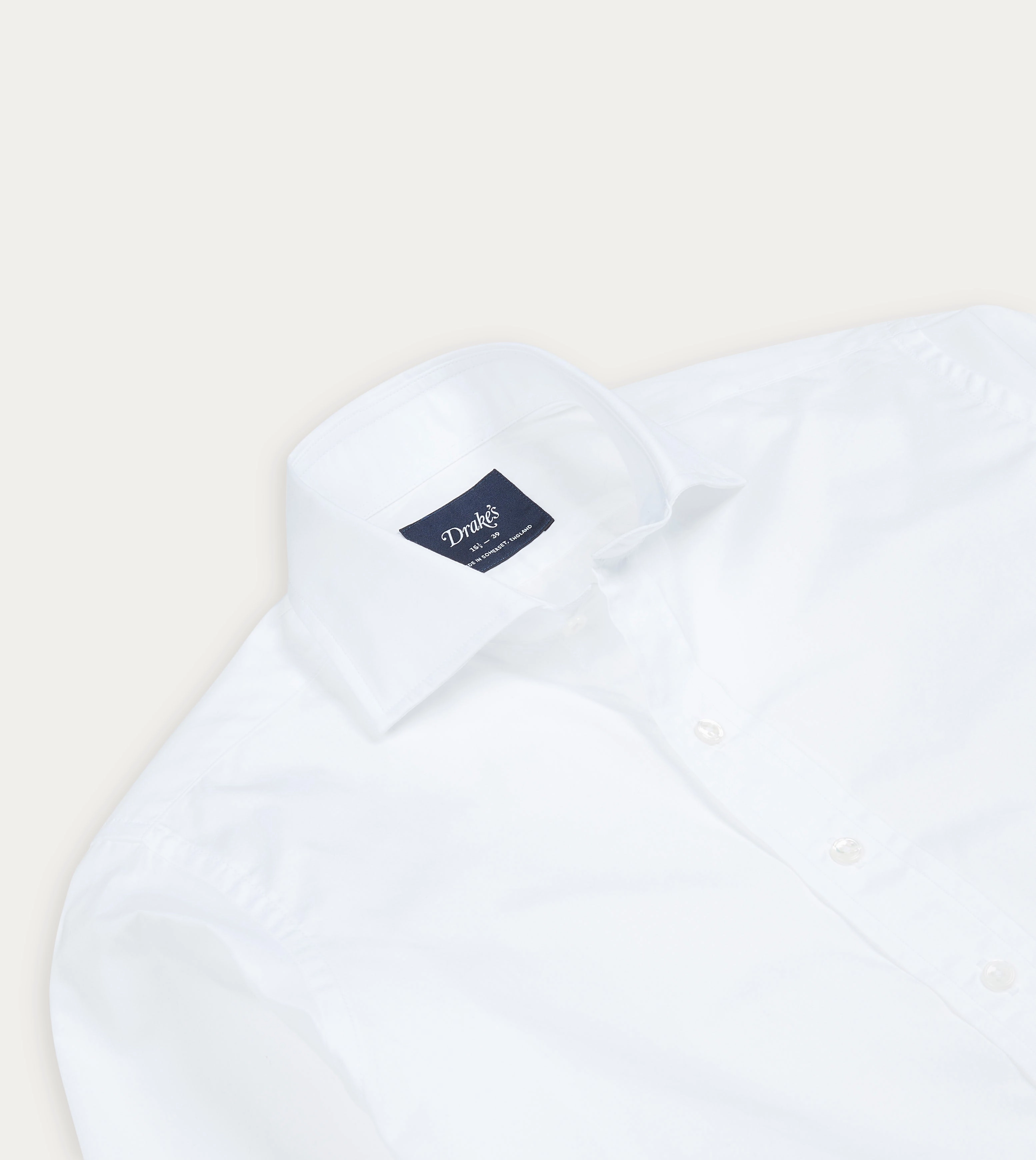 White Cotton Spread Collar Poplin Shirt Roomy Cut Oversized Fit