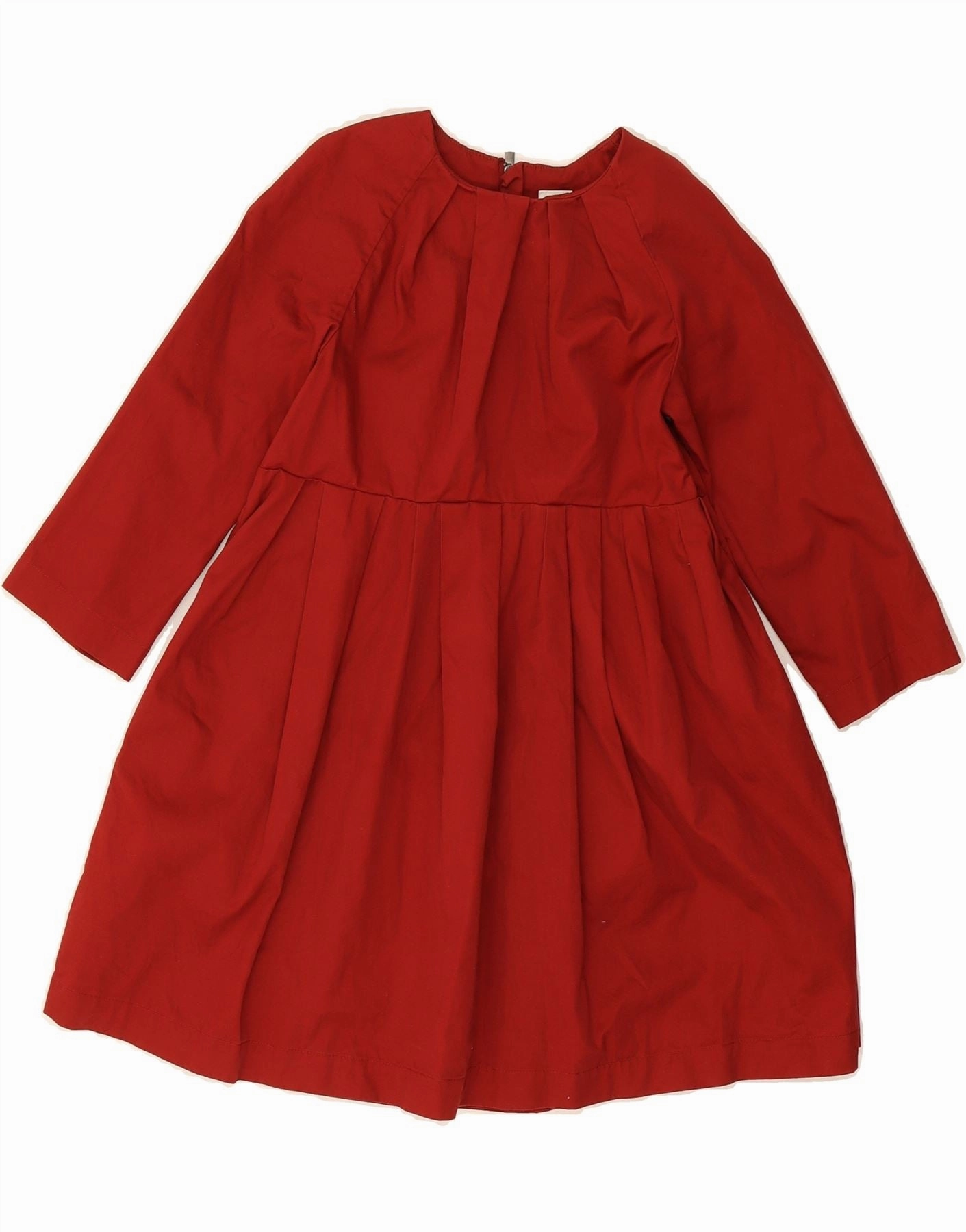 Lace Ease COS Girls Long Sleeve A-Line Dress 4-5 Years Red Cotton