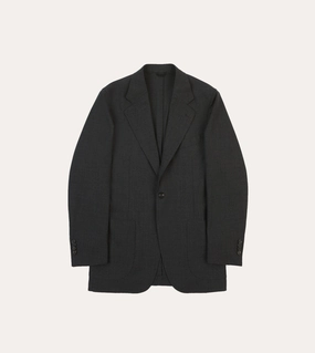 Charcoal Tropical Wool Tailored Jacket Sleek Look Refined Style