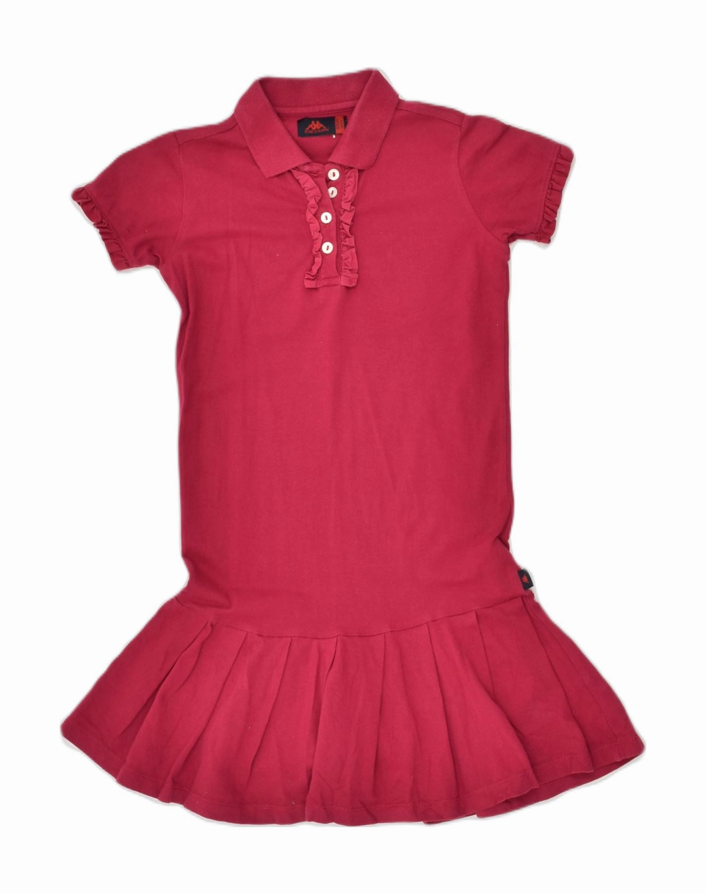 KAPPA Girls Polo Dress 9-10 Years Burgundy Cotton Spring Garden