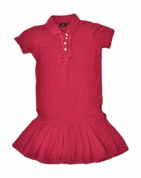 KAPPA Girls Polo Dress 9-10 Years Burgundy Cotton Spring Garden