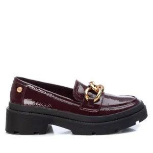 Look Good Women's Patent Leather Moccasins In Burgundy