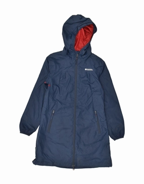 MOUNTAIN WAREHOUSE Boys Hooded Raincoat 9-10 Years Navy Blue Polyester Moment Custom