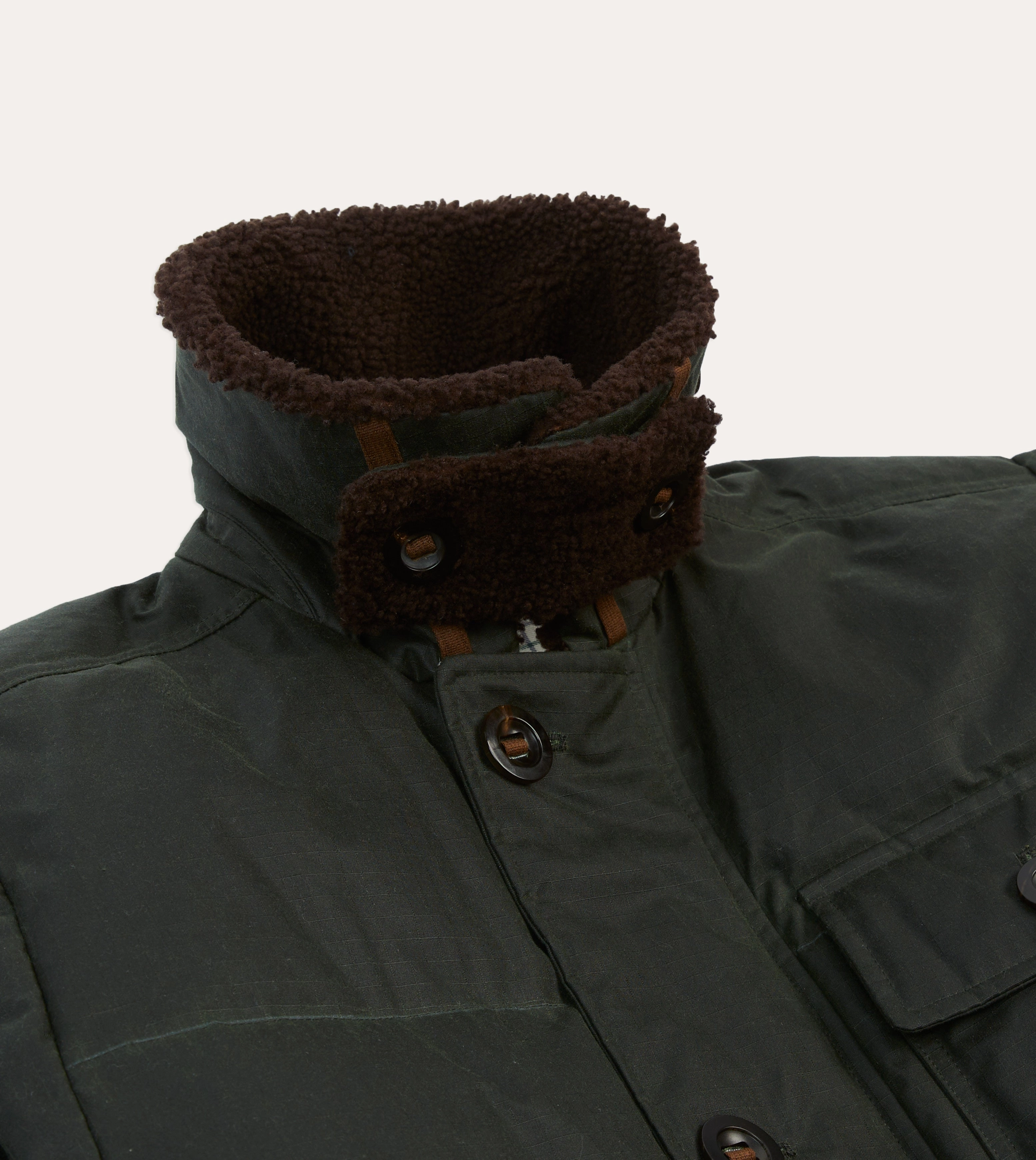 Green Waxed Cotton Expedition Parka City Streets Process