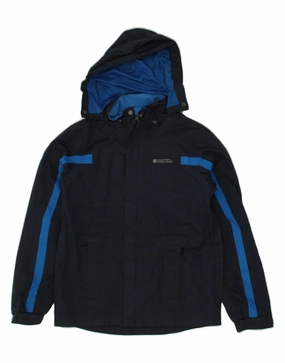 MOUNTAIN WAREHOUSE Boys Hooded Windbreaker Jacket 11-12 Years Navy Blue Insulated Core Oil