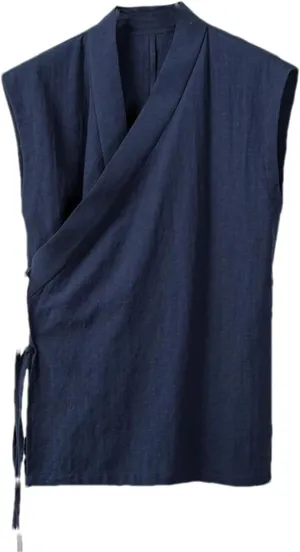 Summer Chinese Traditional Clothing Hanfu Vest Men Linen Cotton Sleeveless Top Men's Tang Suit Kimono Cardigan