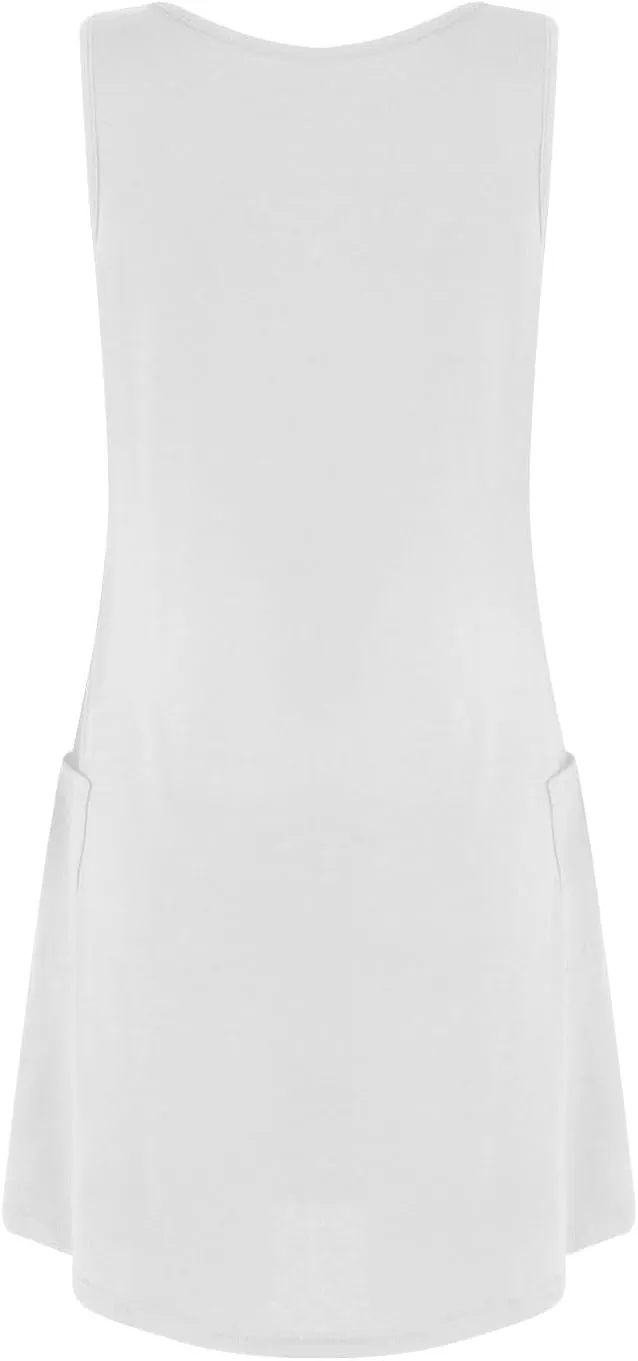 Summer Dresses for Women 2025 Loose Casual V Neck Sleeveless Sundresses Beach Swimsuit Coverup with Pockets