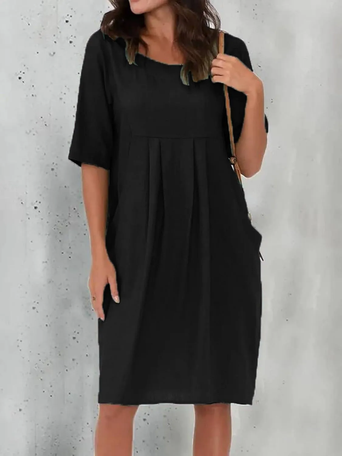Summer Dresses for Women 2025 Vacation Maxi Long Sleeve Linen Casual Short Sleeve T Shirts Beach Dress with Pockets