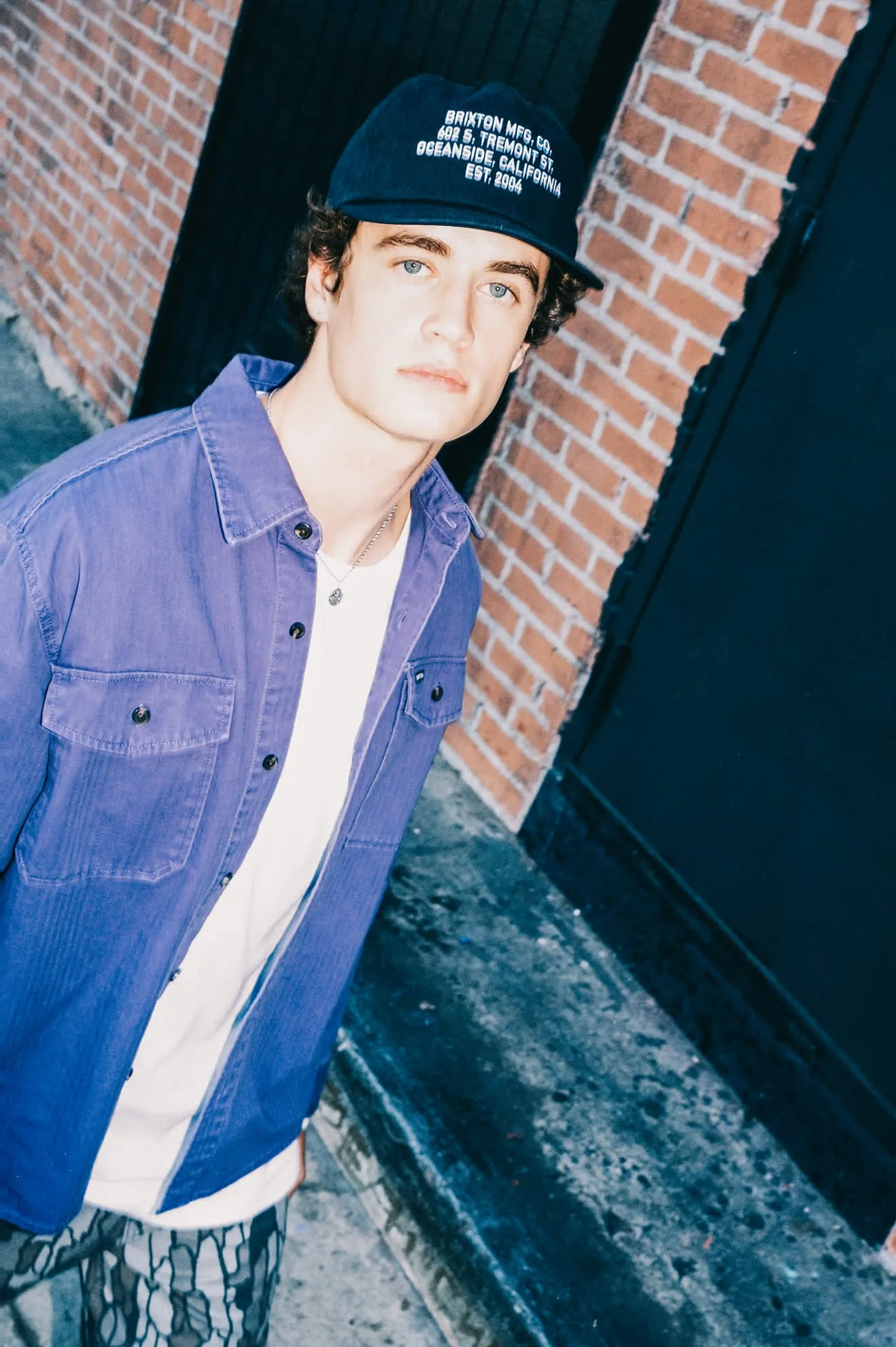 Herringbone Relaxed L/S Overshirt - Punk Purple Herringbone Tailored Fit