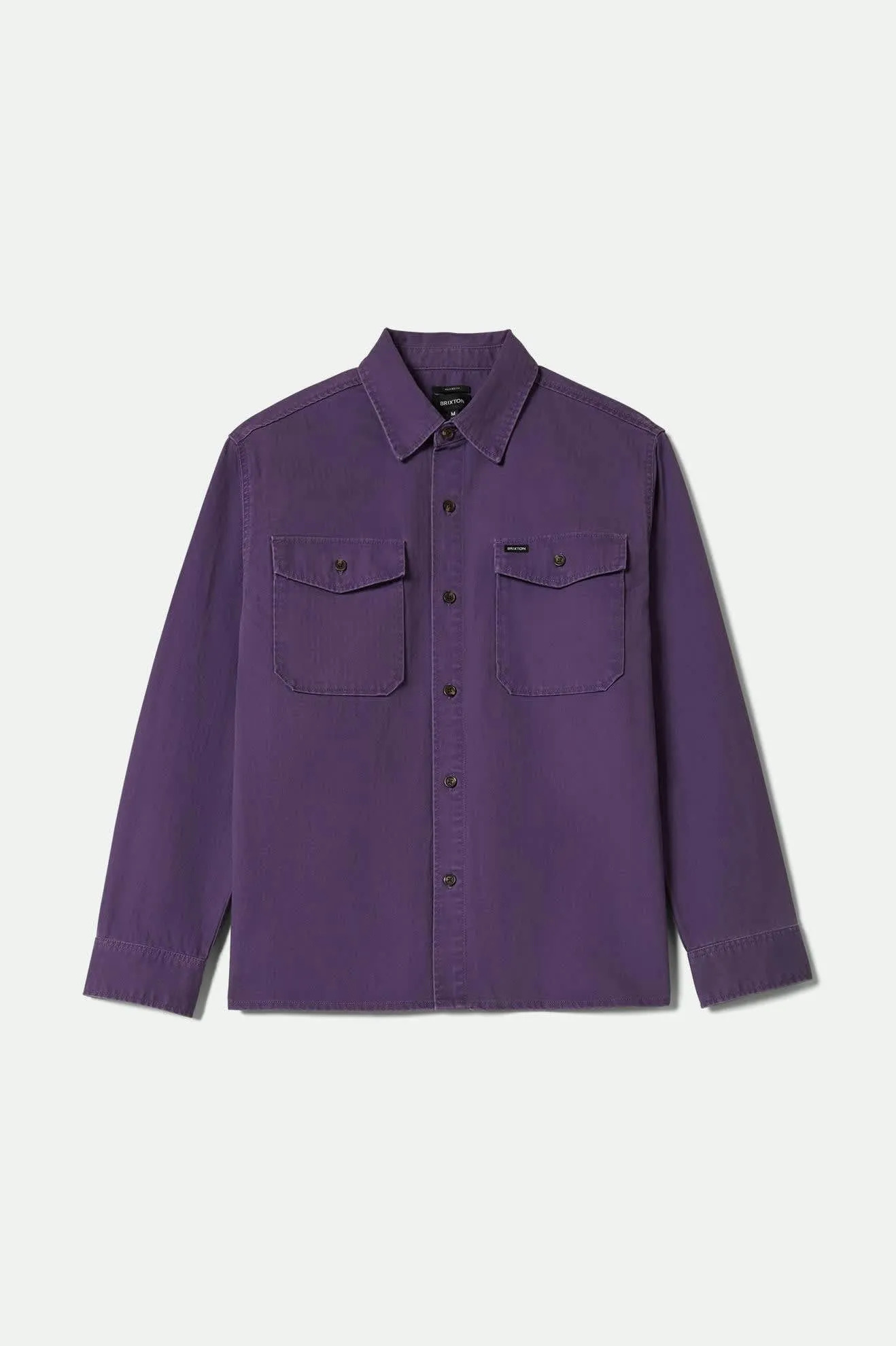 Herringbone Relaxed L/S Overshirt - Punk Purple Herringbone Seamless Sides