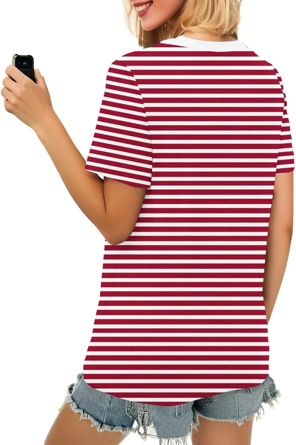 Summer Womens Tops 2025 Short Sleeve V Neck Blouses Business Casual Loose Fit Tshirts Trendy Fashion Outfits