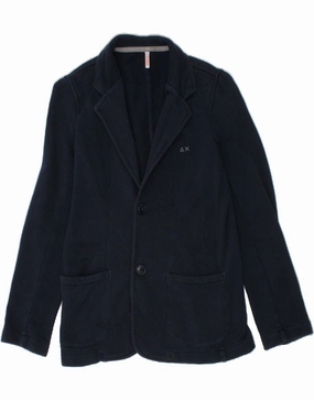SUN68 Boys 2 Button Blazer Jacket 9-10 Years Navy Blue Cotton suitable for holidays Reflective Piping