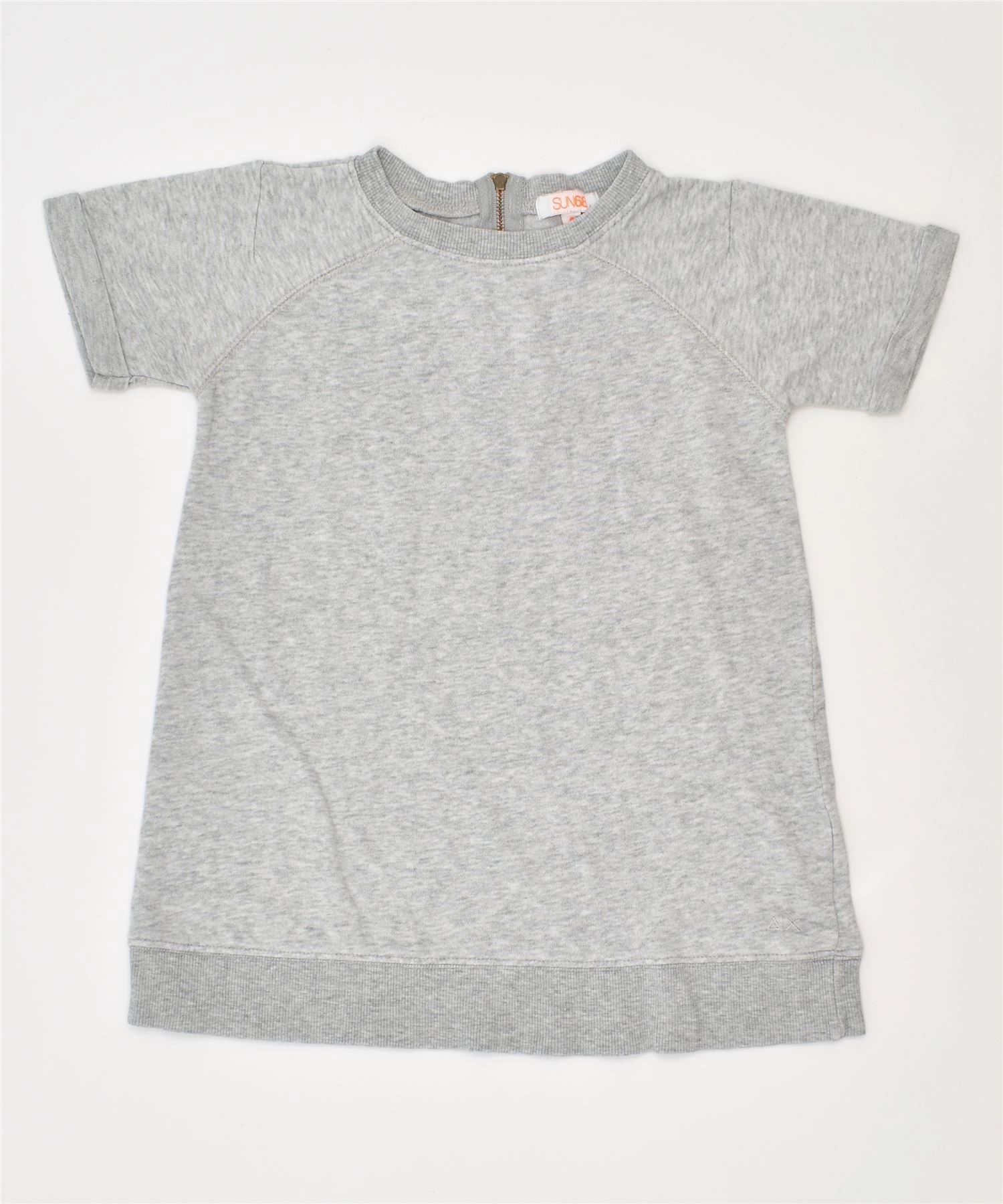 SUN68 Girls A-Line Dress 3-4 Years Grey Cotton Vintage Durable-Fabric Flowing Fit