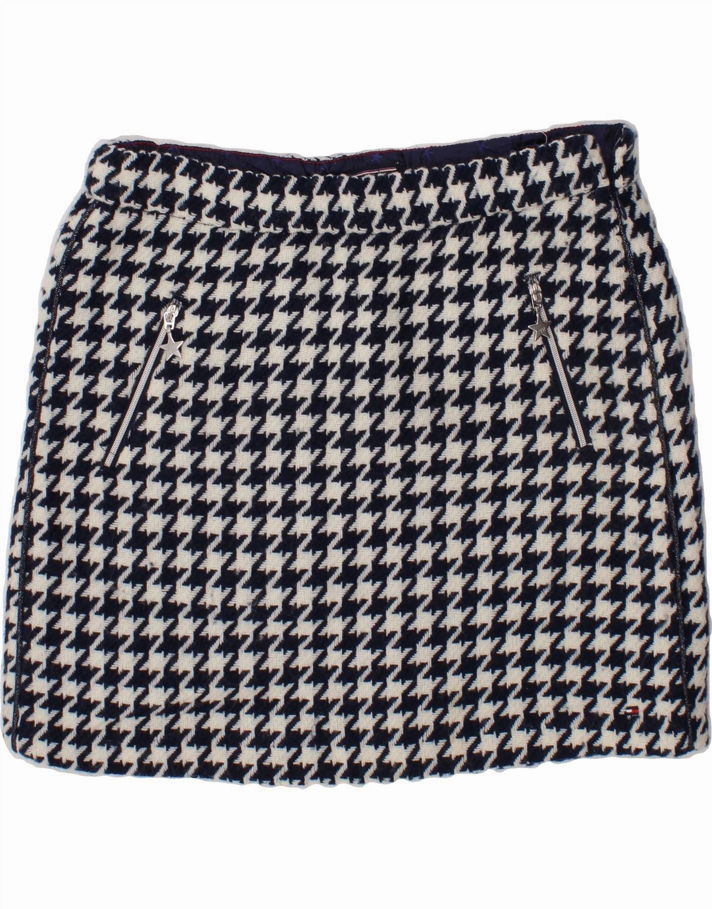 Celebration Wear Classic Appeal TOMMY HILFIGER Girls Mini Skirt 13-14 Years W26  Navy Blue Houndstooth