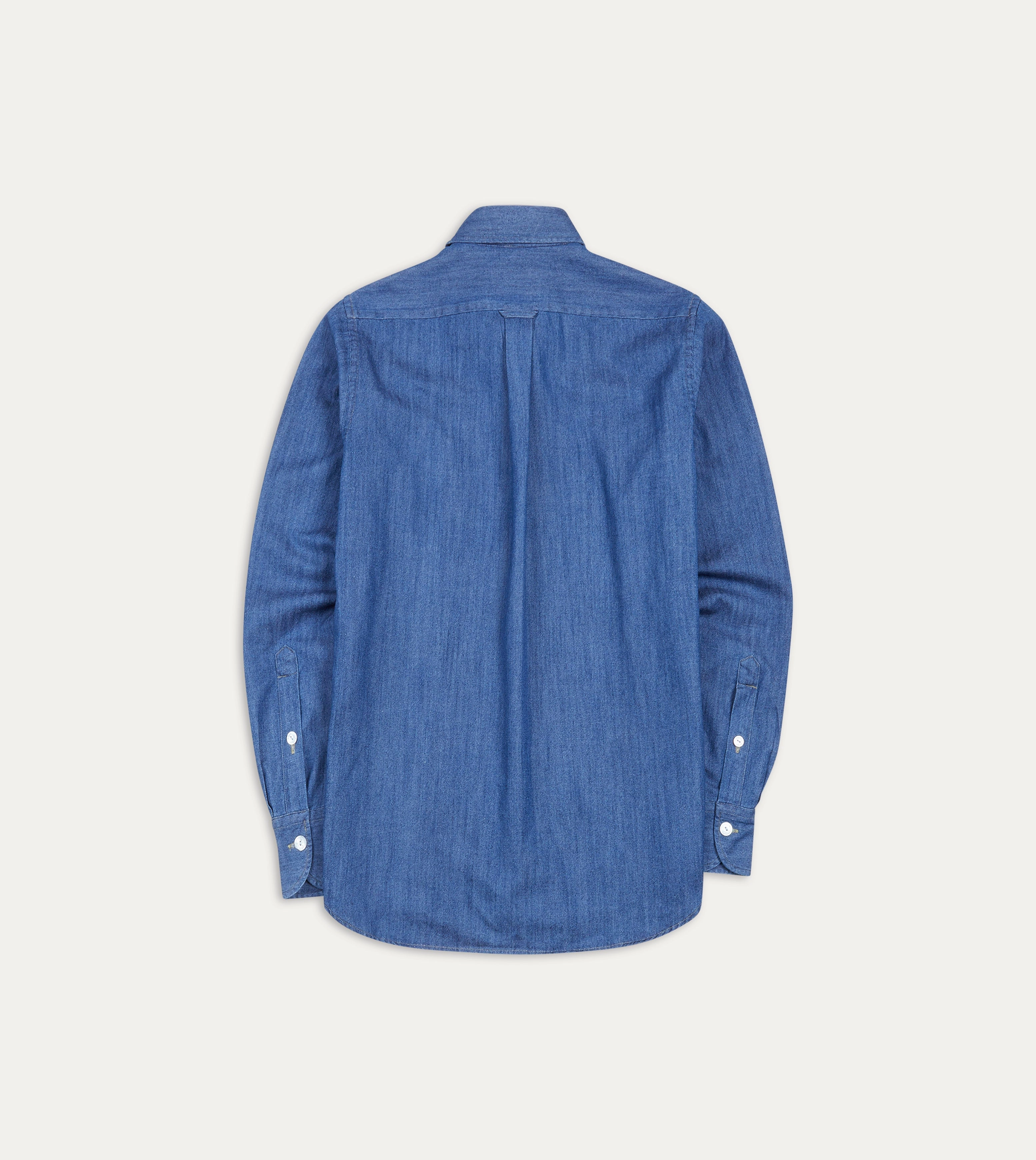 Unique Design Soft touch finish Mid-Blue Washed Denim Cotton Two-Pocket Work Shirt