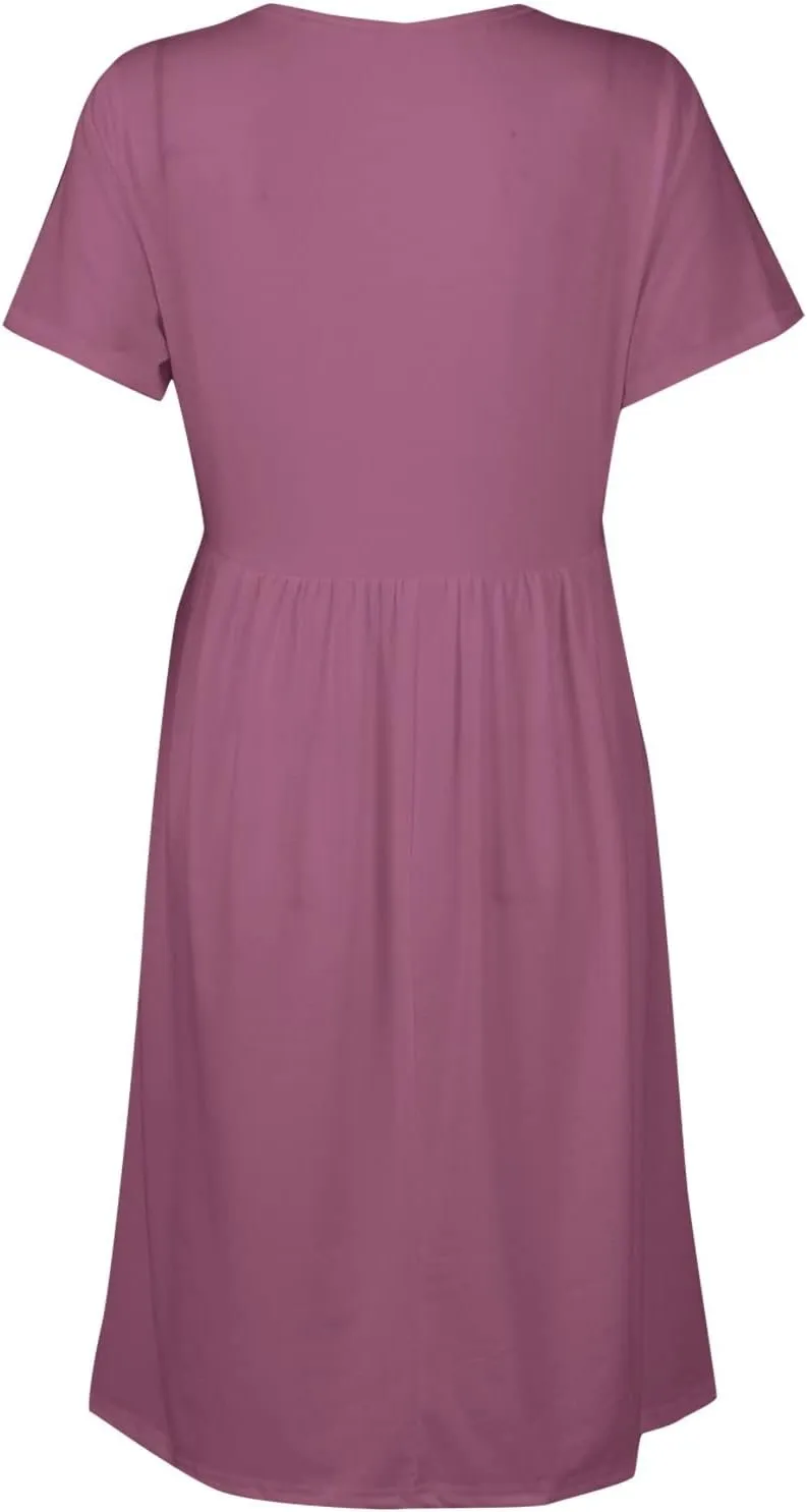 Sundresses for Women 2024,Women Summer Dresses Sleeveless Casual Swing Button Down Midi Dress with Pockets