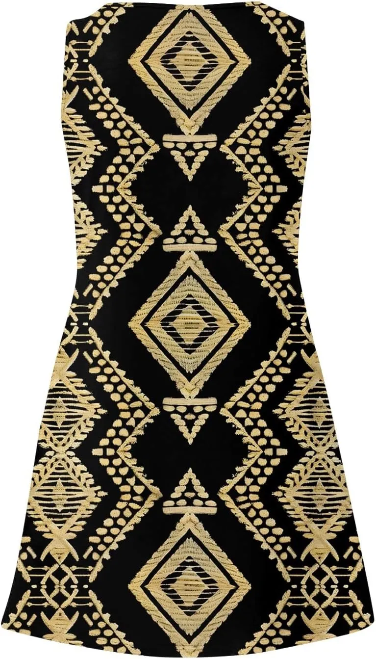 Sundresses for Women Tank Dress Summer Beach Dress Cover Up Short Dresses Sleeveless Cute Floral Dresses with Pocket
