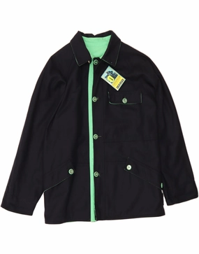 Faith Water Resistant Shell VINTAGE Boys Graphic Reversible Jacket 13-14 Years Navy Blue Wool