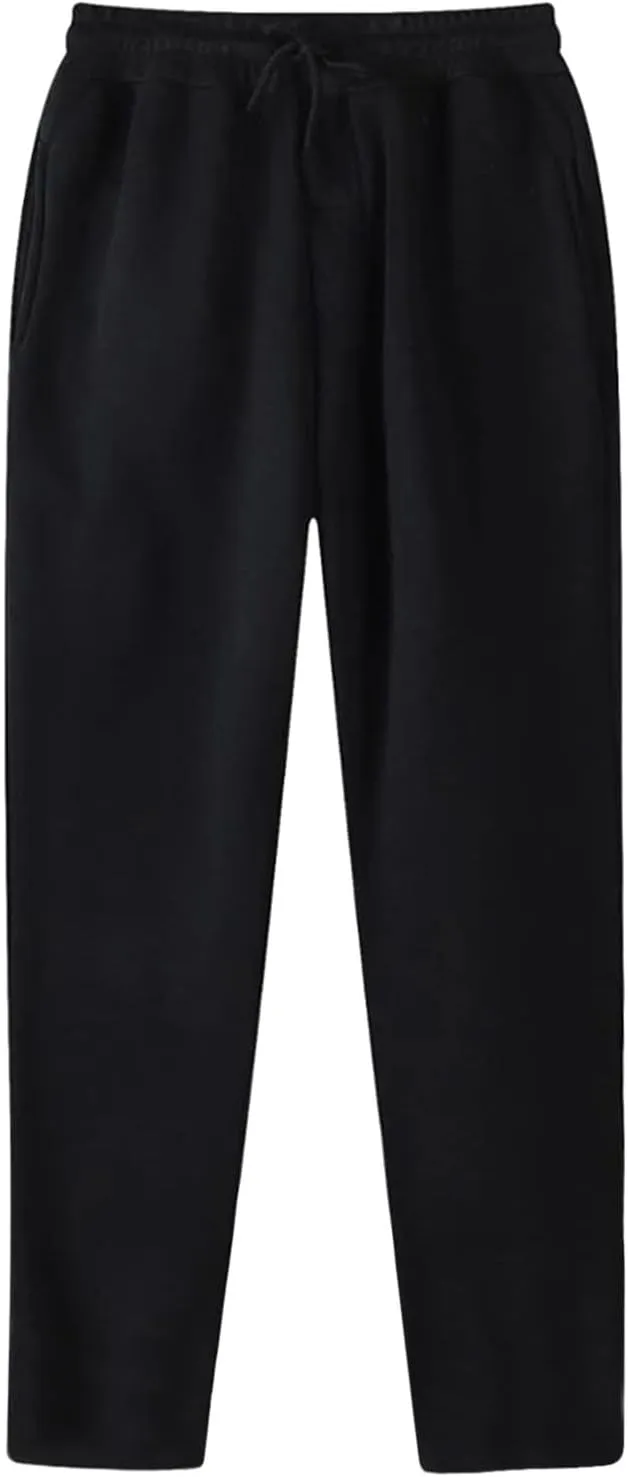 Sunward Women's Fleece Lined Sweatpants Wide Leg Casual Loose Joggers Drawstring High Waist Lounge Sweat Pants with Pockets