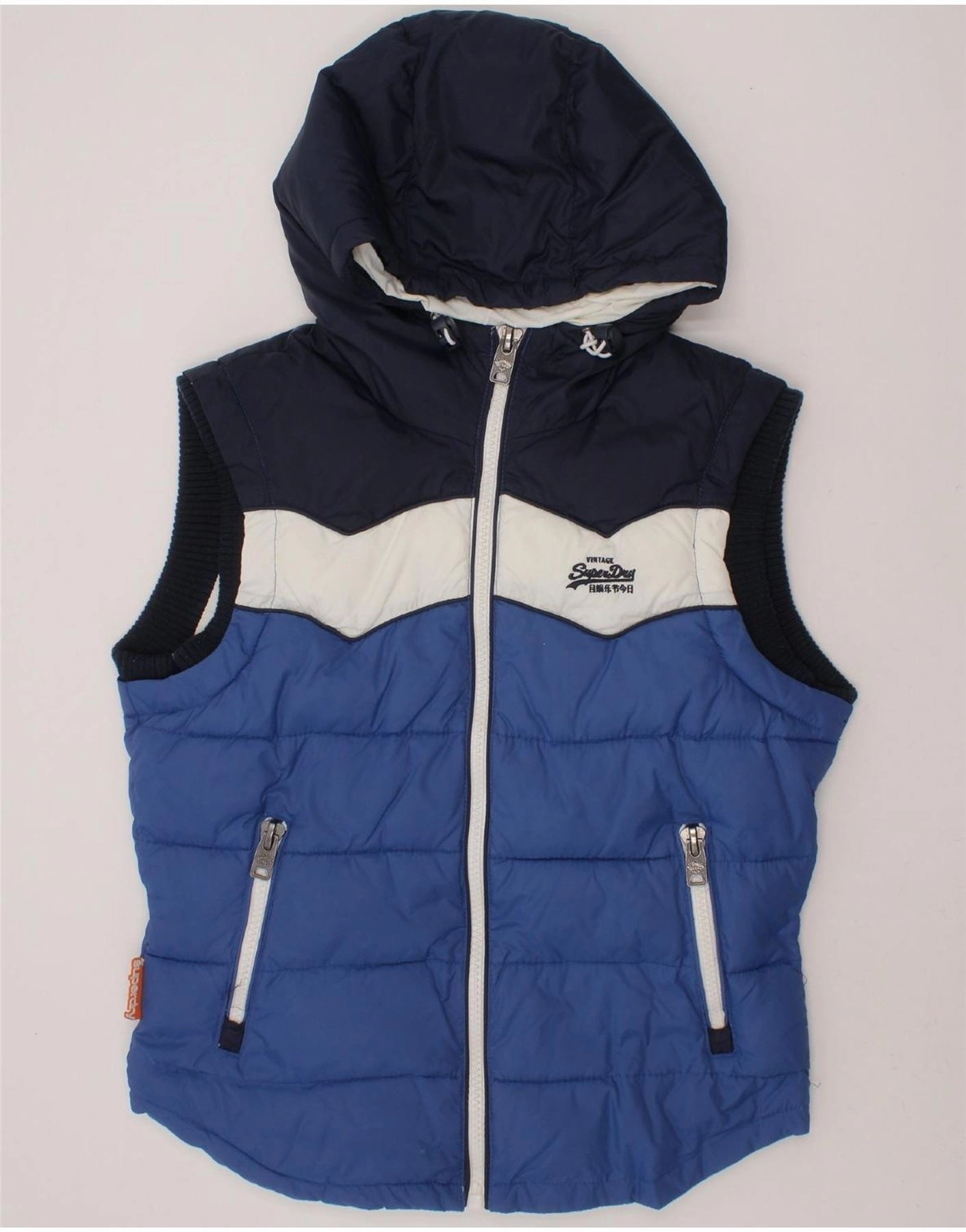 Midweight Piece SUPERDRY Boys Premium Padded Gilet 11-12 Years Small Multicoloured