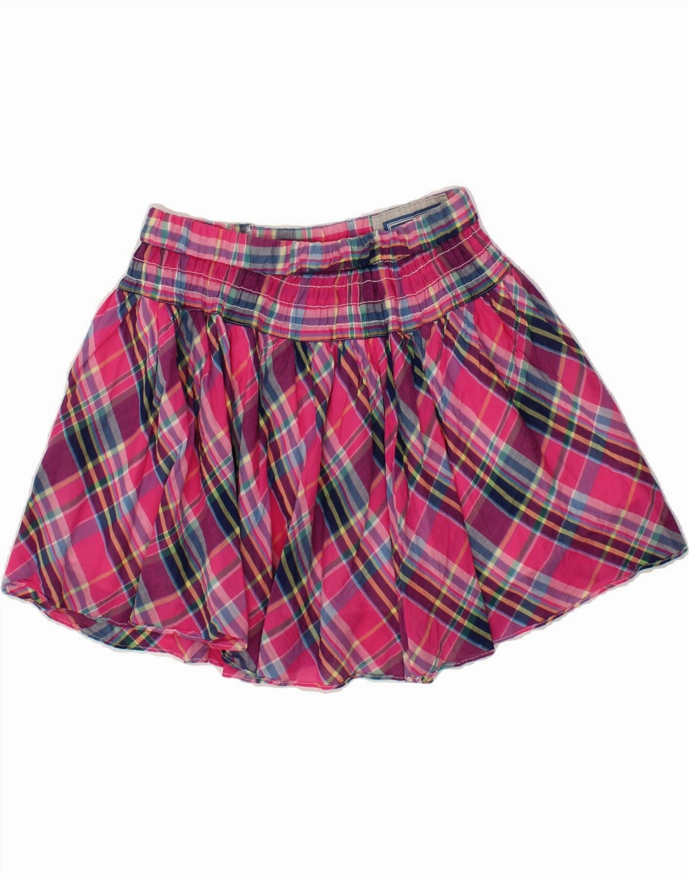 Weekend Fresh SUPERDRY Girls Mini Skirt 14-15 Years Large W30 Pink Plaid Cotton