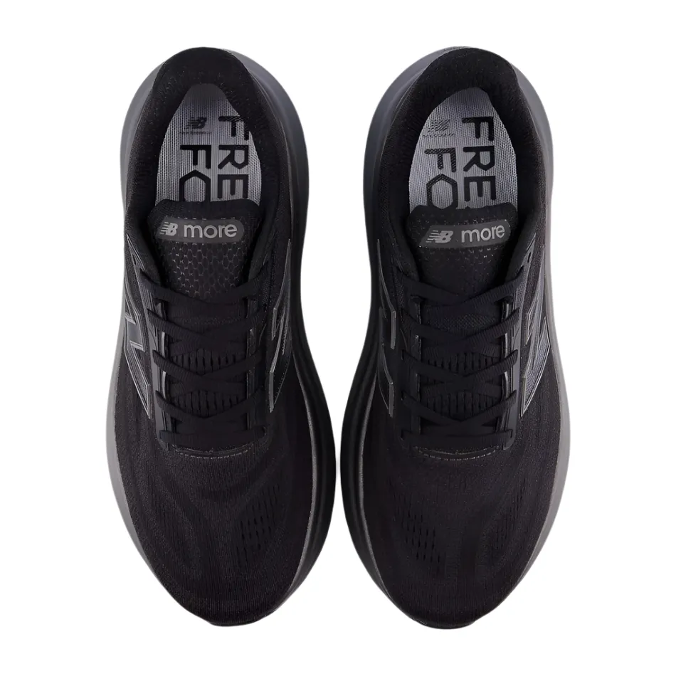 cardiovascular health running shoe gain New Balance Men's Fresh Foam X More v6 Running Shoes in Black/Castlerock/Black Metallic AW25
