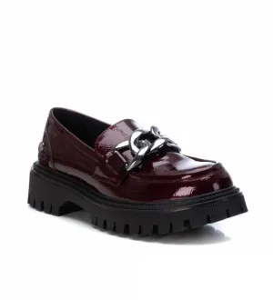 Rubber Sole Women's Moccasins In Burgundy