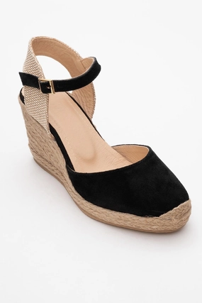 Light Breath Smooth Upper Sinta Suede Leather Platform Espadrille