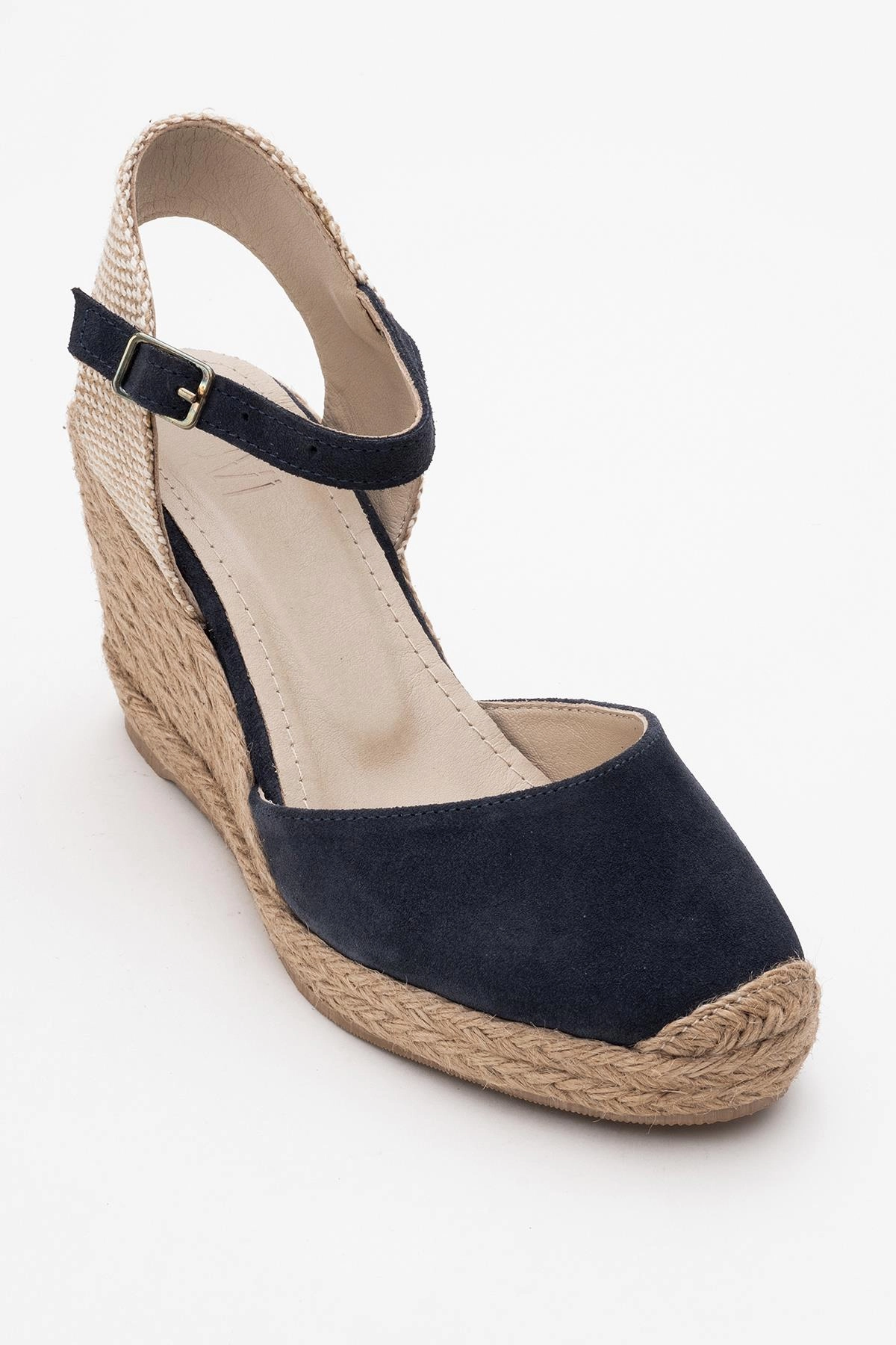 Mono Look Buckle Fast Sinta Suede Leather Platform Espadrille
