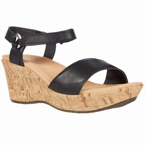 Women's Pier Wedge In Soft Black Leather Brand Base