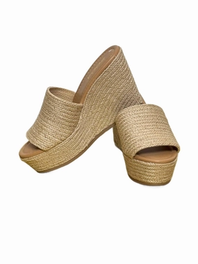 Neutral Lift Walk Control Jute Braided Wedge In Tan