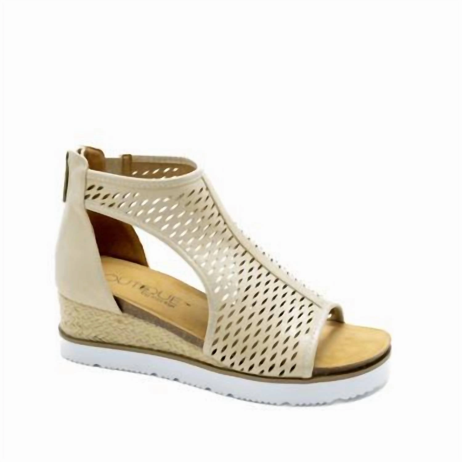 Women's Sugar Momma Shoe In Gold Leg Ease Height Ready