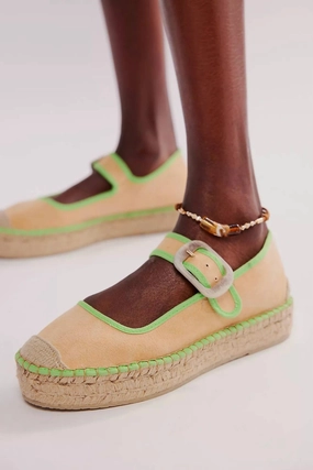 Surfside Mary Jane Espadrilles In Salted Lime Dynamic Cushion Metal Sole