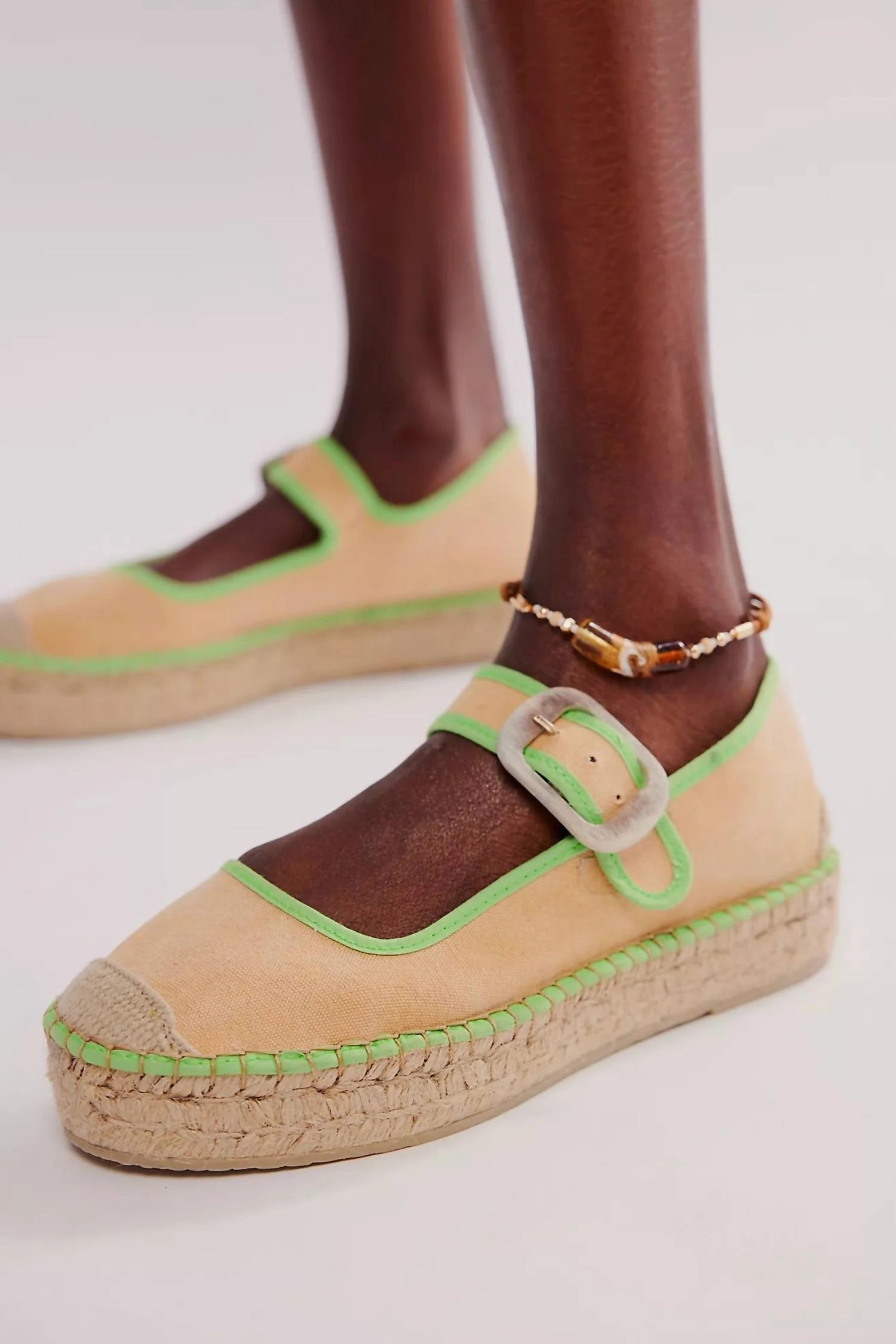 Surfside Mary Jane Espadrilles In Salted Lime Dynamic Cushion Metal Sole