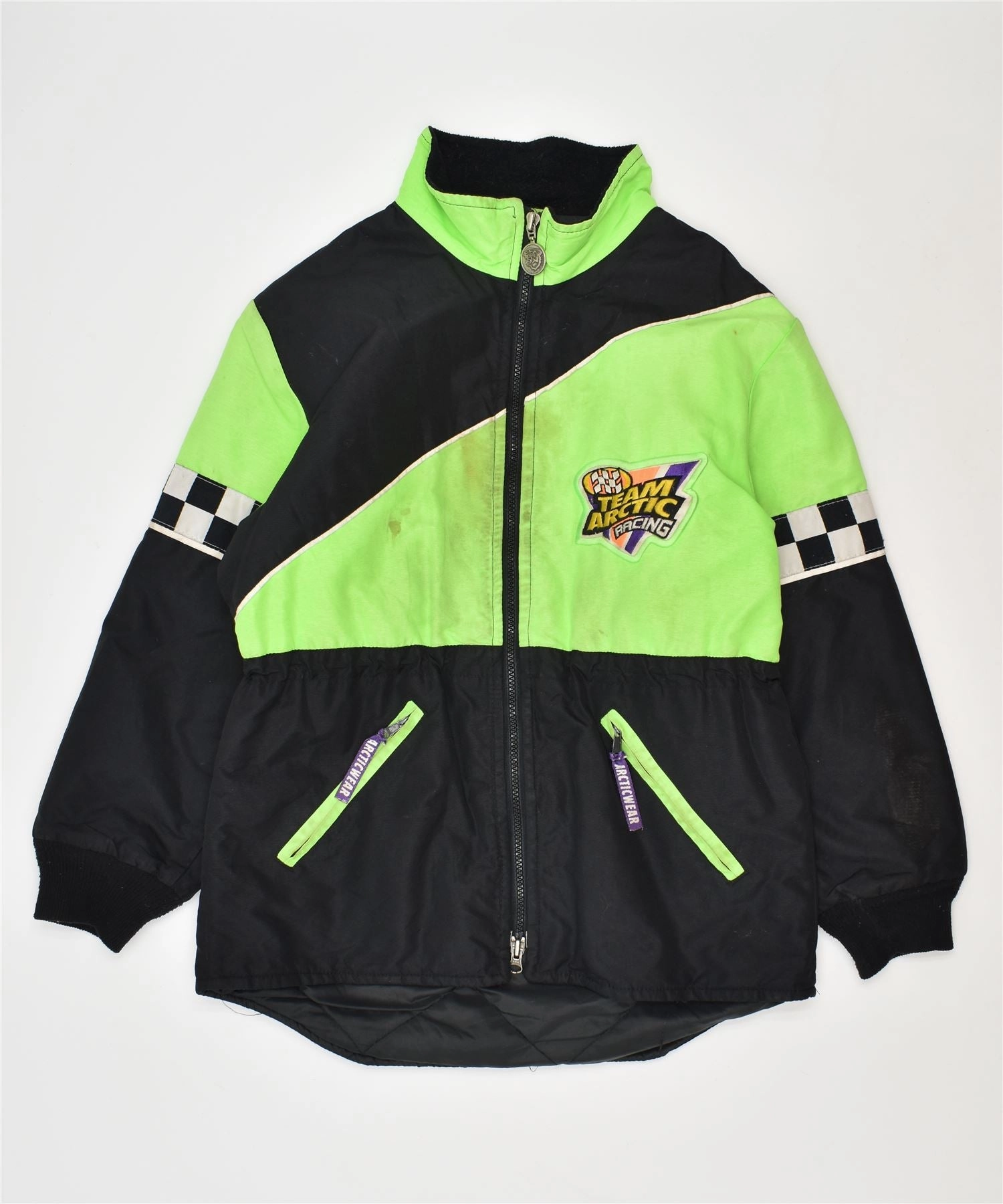 ARTICWEAR Boys Windbreaker Jacket 11-12 Years Black Nylon Sports Vintage Fall Weather