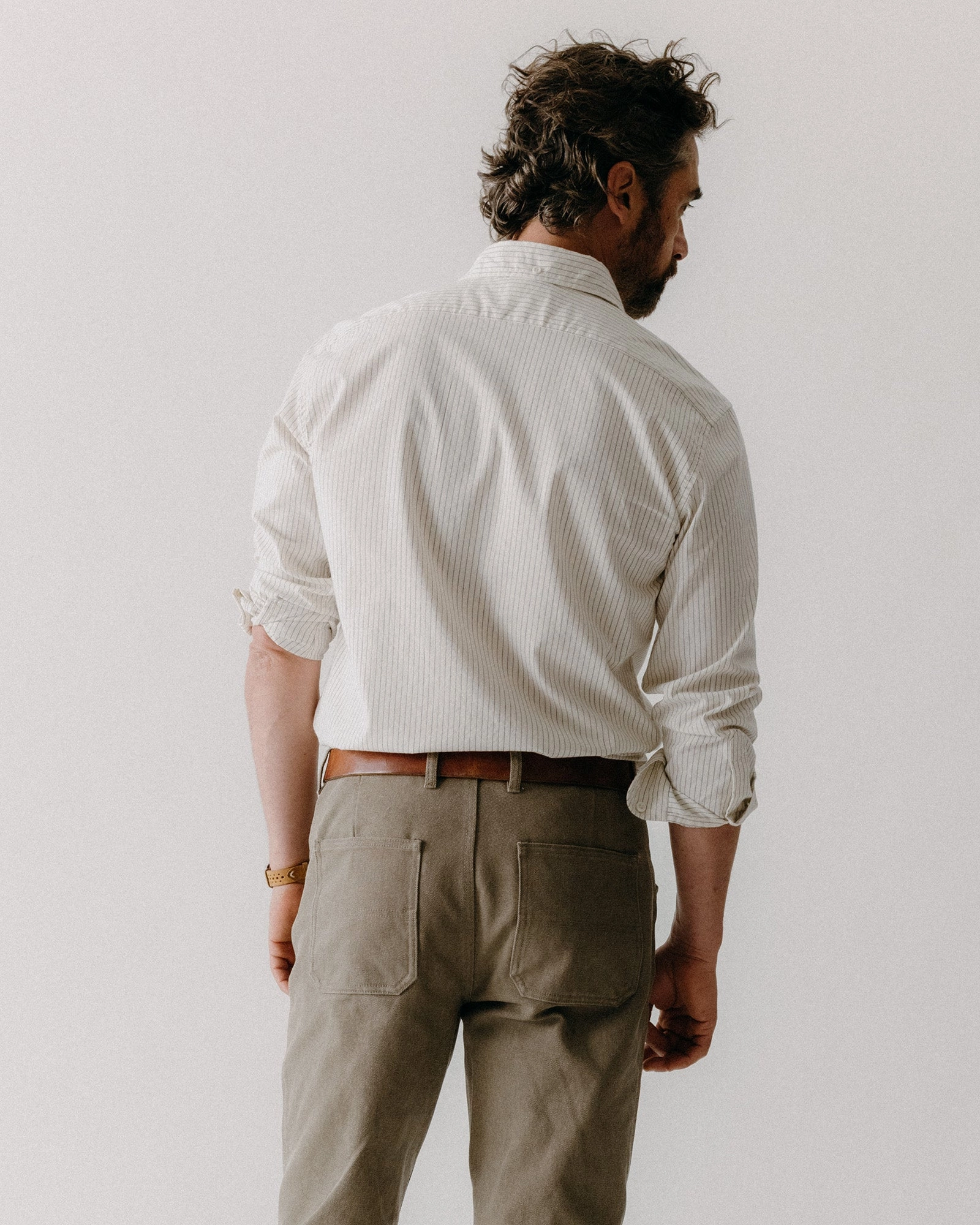 Split hem The Jack in Indigo Stripe