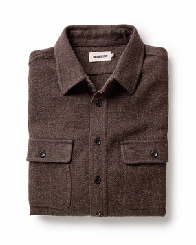 Minimalist Aesthetic Rooftop Bar The Ledge Shirt in Black Coffee Linen Tweed