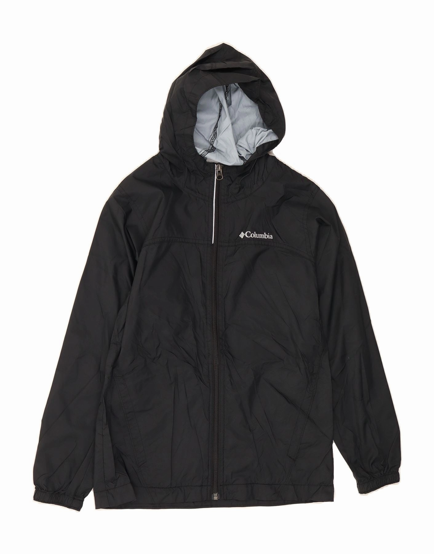 Primaloft Insulation Smart Casual COLUMBIA Boys Hooded Rain Jacket 10-11 Years Medium  Black Nylon