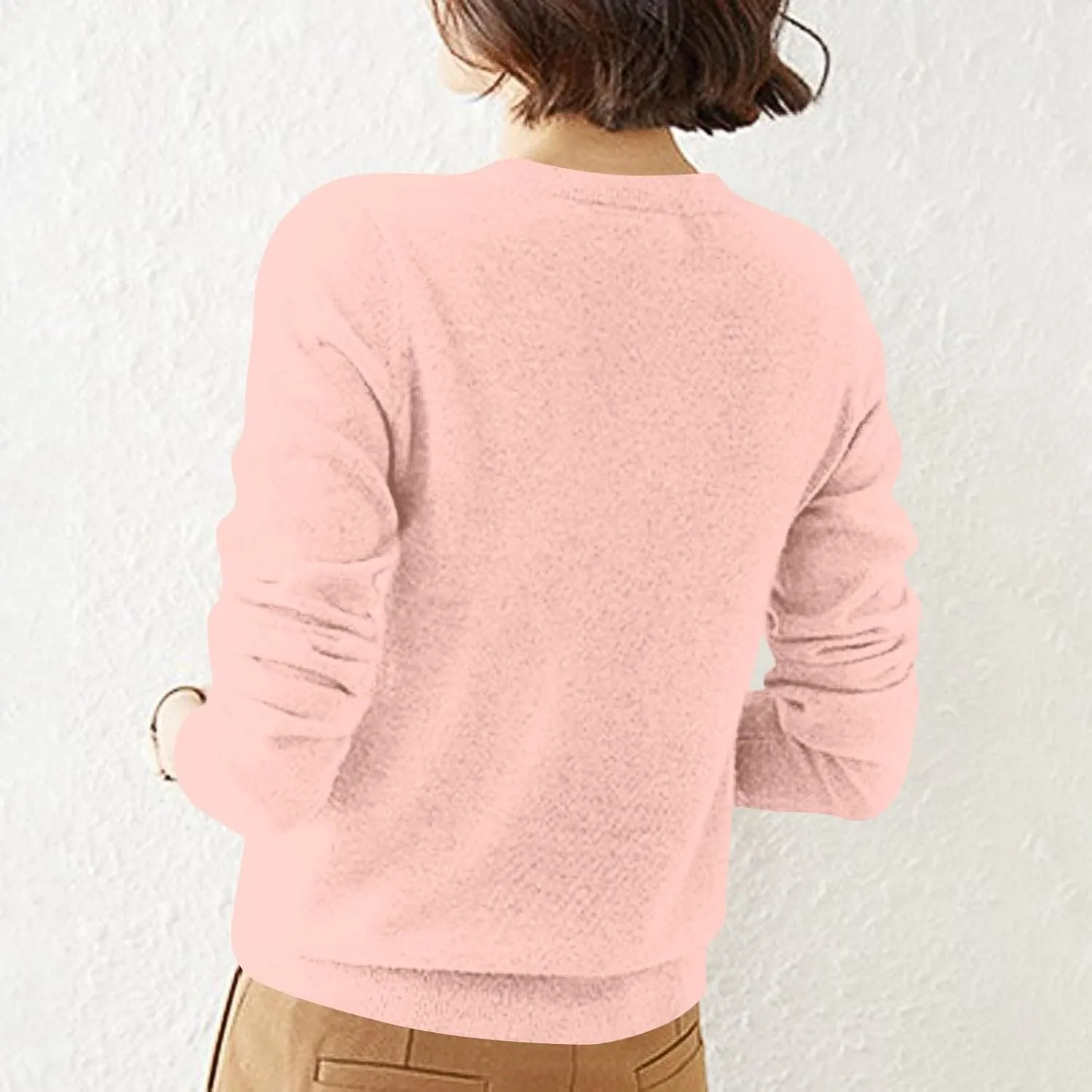 Sweaters for Women Trendy V Neck Knit Sweater Y2k Cute Button Down Shirts Basic Casual Long Sleeve Cardigan Sweaters