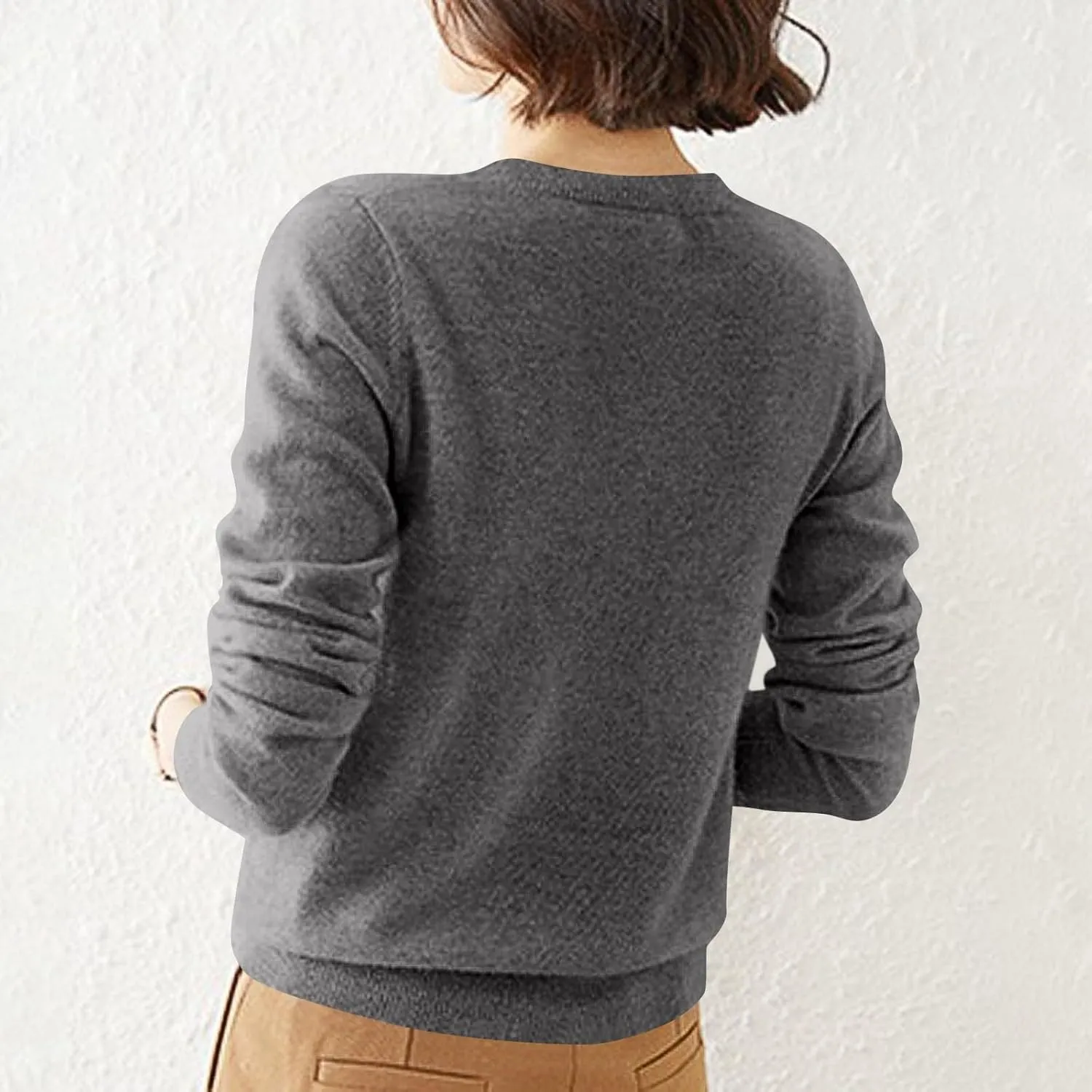 Sweaters for Women Trendy V Neck Knit Sweater Y2k Cute Button Down Shirts Basic Casual Long Sleeve Cardigan Sweaters