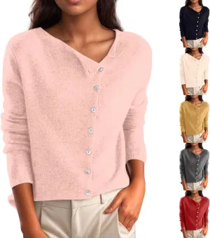 Sweaters for Women Trendy V Neck Knit Sweater Y2k Cute Button Down Shirts Basic Casual Long Sleeve Cardigan Sweaters