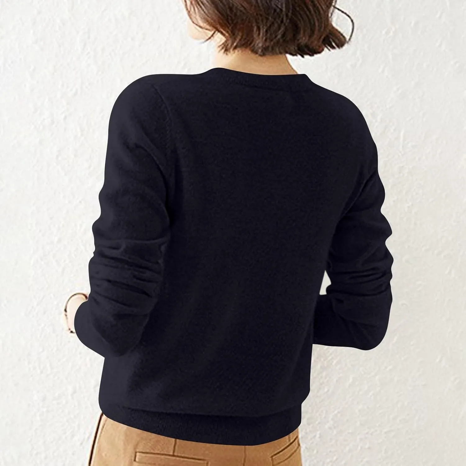 Sweaters for Women Trendy V Neck Knit Sweater Y2k Cute Button Down Shirts Basic Casual Long Sleeve Cardigan Sweaters