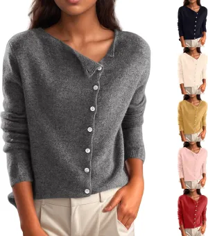 Sweaters for Women Trendy V Neck Knit Sweater Y2k Cute Button Down Shirts Basic Casual Long Sleeve Cardigan Sweaters