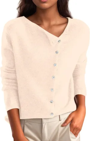 Sweaters for Women Trendy V Neck Knit Sweater Y2k Cute Button Down Shirts Basic Casual Long Sleeve Cardigan Sweaters