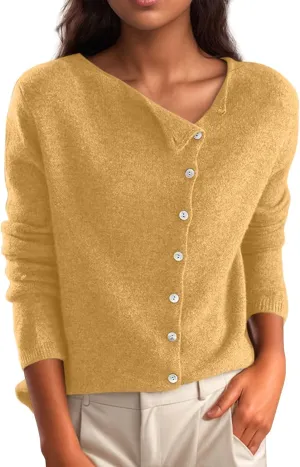 Sweaters for Women Trendy V Neck Knit Sweater Y2k Cute Button Down Shirts Basic Casual Long Sleeve Cardigan Sweaters